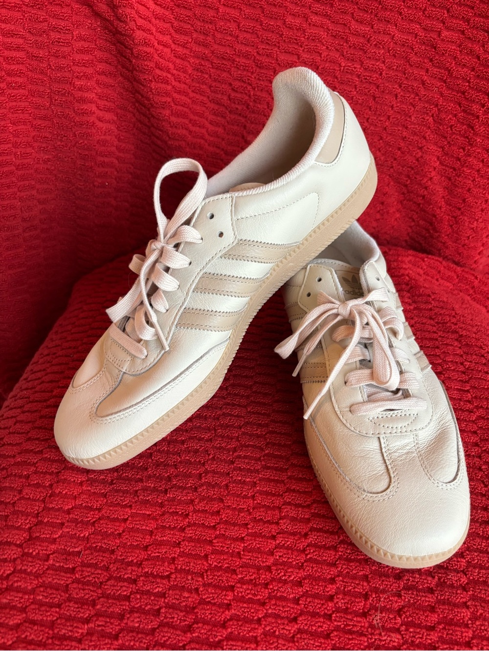 adidas cream Samba Retro Low-Top Sneakers